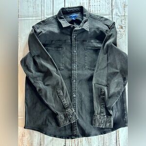 Arizona Jean Co. Men’s Denim Button-Up Shirt XL | Black Wash, New